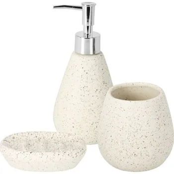 Dávkovač mýdla EXCELLENT HOUSEWARE Koupelnové doplňky set 3 ks mramor bílá KO-795420720bila