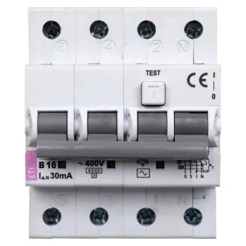 Proudový chránič PROUDOVÝ CHRÁNIČ S JISTIČEM 4P B16A AC 30mA ETI 002174004
