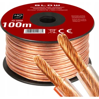 elektrický kabel DVOUŽILOVÝ KABEL PRO LED PÁSKY BLOW 2x1,5mm 100m ODOLNÝ REPRODUKTOROVÝ
