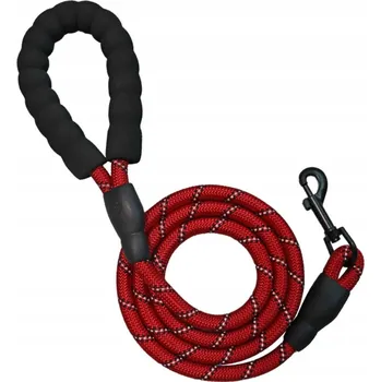 Vodítko pro psa VODÍTKO PRO PSA TRENINGOVÉ VODÍTKO REFLEXNÍ, ODOLNÁ, ČERVENÁ, 150 CM X 1,2 CM