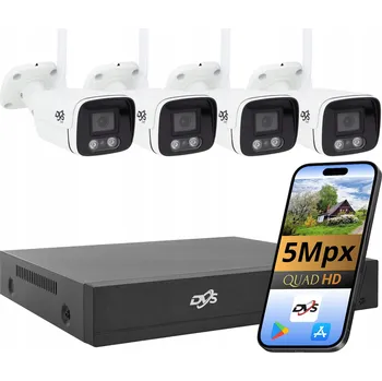 IP kamera SADA WIFI KAMER PRO MONITORING, 4 BEZDRÁTOVÉ KAMERY DVS, BÍLÁ TUBA, 5 Mpx