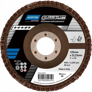 Brusný kotouč LAMELOVÝ BRUSNÝ KOTOUČ QUANTUM R996 125x22mm P60 NORTON 66254445879