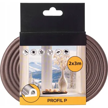 Těsnění do okna a dveří TĚSNĚNÍ DVEŘÍ DO OKEN SAMOLEPICÍ TLUMÍCÍ TĚSNĚNÍ TYP P 6 m