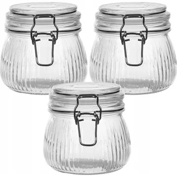 Sklenice ZAVAŘOVACÍ SKLENICE SKLENICE S KLIPEM NA KOŘENÍ NÁDOBA WEK 500 ml 3 ks