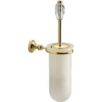 WC štětka Toaletní kartáč Almara 1 krystal - úchyt do zdi s potahem 24k zlata