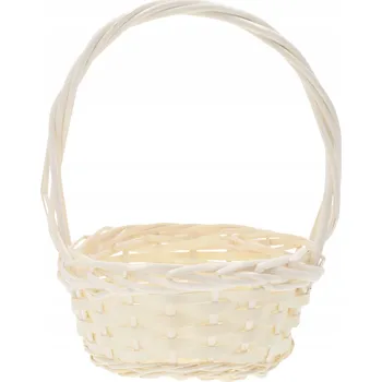 Nákupní košík Kulatý přírodní proutěný košík, velikonoční košíček na svěcení pro děti