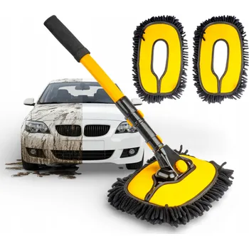 Mycí kartáč na vozidlo Teleskopický kartáč 46-100 cm na mytí auta, mikrovlákno, se 3 nástavci