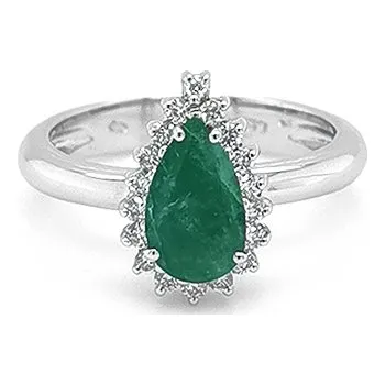 Prsten Zlatý Prsten se Smaragdem a Diamanty 2010409