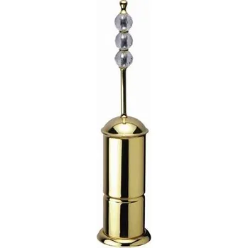 WC štětka Toaletní kartáč Bebek volně stojící 3 krystaly s potahem 24k zlata