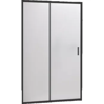 CERANO - Sprchové posuvné dveře Varone LINE L/P - 6 mm - černá matná, mléčné sklo - 120x195 cm