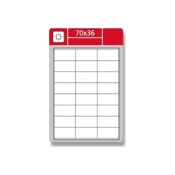 Papír Print etikety A4 pro laserový - 70 x 36 mm / lesklé