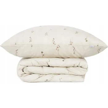 Povlečení Sada povlečení Homla bavlněná béžová s květinami 220x200 cm