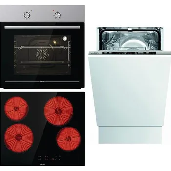 Set domácích spotřebičů Mora VT 221 GX + Sklokeramická vestavná deska MORA VDS 63 C + Myčka MORA IM 565
