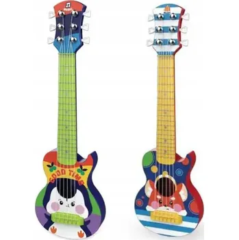 Hudební nástroj pro děti BAREVNÁ HRAČKA KYTARA PRO DĚTI 46,5 CM - VZDĚLÁVACÍ HUDEBNÍ NÁSTROJ