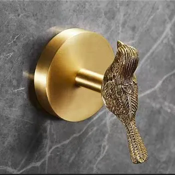 Věšák Věšák na ručníky vintage Luxusní zlatý háček ptáček mosaz + Lepidlo