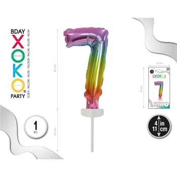Balónek Fóliový balónek barvy duhy číslice 7, 4''/11 cm
