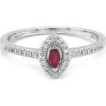 Rubinový prsten s diamanty z bílého zlata 2011410