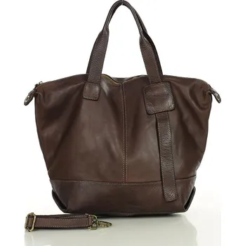 Kabelka MARCO MAZZINI Tmavě hnědá dámská prostorná kožená shopper kabelka (v254c) Velikost: ONE SIZE
