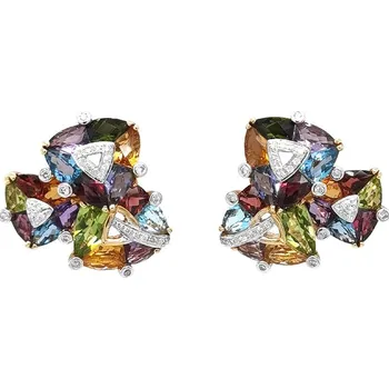 Náušnice Zlaté Náušnice Polodrahokamy a Diamanty 2020802