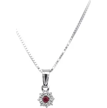 Přívěsek Přívěsek s Červeným Kamenem z Bílého Zlata 7150222