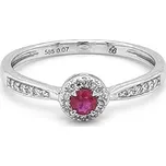 Rubinový prsten s diamanty z bílého zlata 2011412