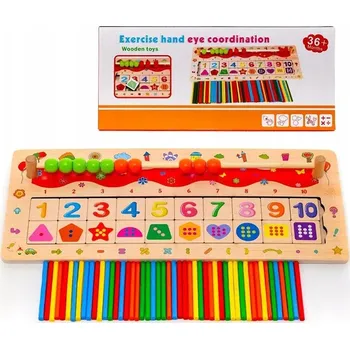 Dřevěná hračka DŘEVĚNÁ EDUKAČNÍ SADA 5v1 TŘÍDIČKA PRO VÝUKU POČÍTÁNÍ