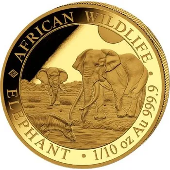 Zlatá mince 100 Shillings Elephant (Slon africký) 1/10 Oz 2026 (African Wildlife Series)