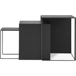 Ferm Living Kovový odkládací stolek Cluster Black – set 3 ks