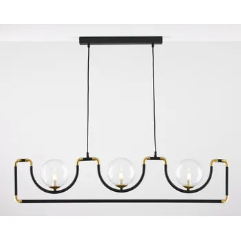 Závěsné svítidlo HANZA Černé Transparentní Skleněná Stínidla 3xG9 Stropní Svítidlo
