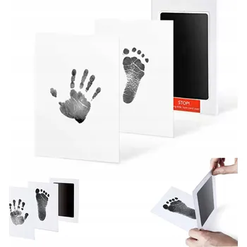 Obraz Otisk ručičky a nožičky dítěte černý univerzální