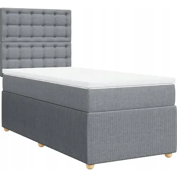 Postel Čalouněná jednolůžková postel VidaXL 90x200 cm, odstíny šedé