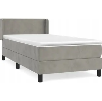 Postel Čalouněná jednolůžková postel VidaXL 90x200 cm, odstíny šedé