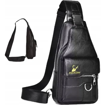 PÁNSKÁ TAŠKA PŘES HRUĎ, TAŠKA PŘES RAMENO CROSSBODY Z ČERNÉ KŮŽE