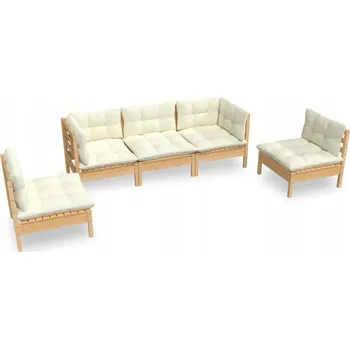 Zahradní nábytek z dřeva VidaXL, béžový, 5 dílů