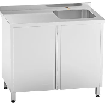 Nerezový dřez Nerezový dřez vpravo se skříňkou lisovaný 100x60x85cm, (dřez 40x40x30cm)