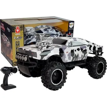 RC model auta LEAN Toys Dálkově ovládaný 2,4G 4x4 terénní vůz White & Black Camo