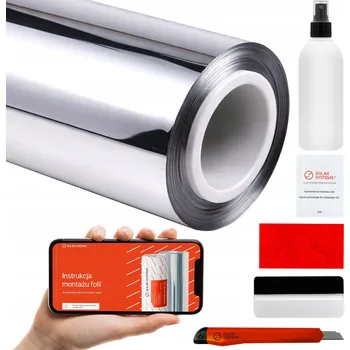 Zrcadlo Opalovací Fólie Benátské Zrcadlo Termoizolační okno 3v1 50x600 cm