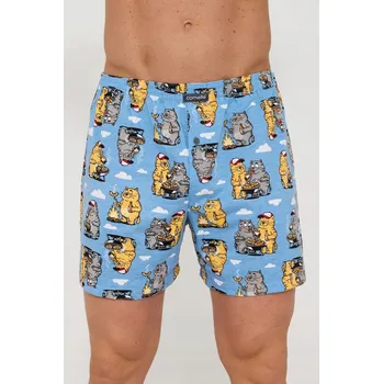 Pánské spodní prádlo Pánské boxerky Cornette Classic 001/184 vel. XXL (52) bavlněné kočky grilované