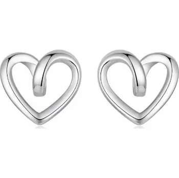 Náušnice Náušnice stříbrná srdce stříbrné spirálové puzetky se srdíčky, stříbro 925
