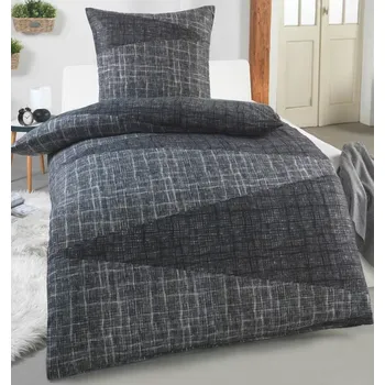 Povlečení Dreamhome termo flanelové povlečení 135x200 a 80x80 cm černo šedé