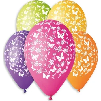 Gemar Kulaté latexové balónky 30cm Mix barev Motýlci 100ks #106