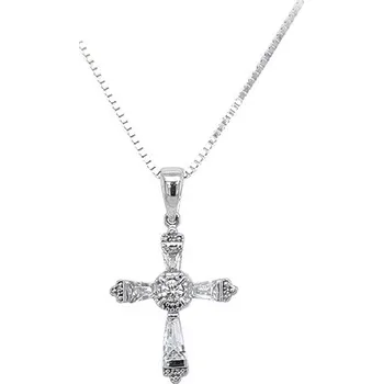 Přívěsek Přívěsek Kříž se Zirkony z Bílého Zlata 7151352