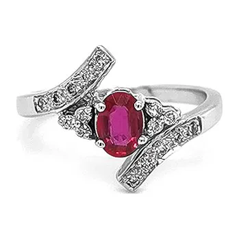 Prsten Zlatý Prsten s Rubínem a Diamanty 2010645