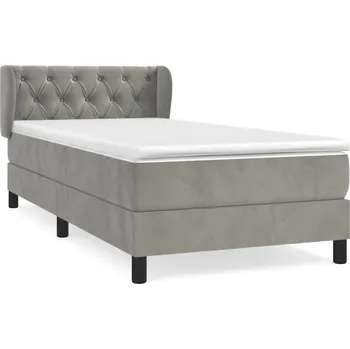 Postel Čalouněná jednolůžková postel VidaXL 80x200 cm, bílá / šedé odstíny