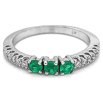 Prsten Zlatý Prsten se Smaragdy a Diamanty 2010524