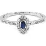 Zlatý prsten se safírem a diamanty 2011396