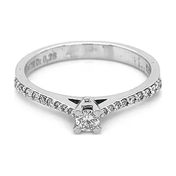 Prsten Zlatý Zásnubní Prsten s Diamatny 2010706