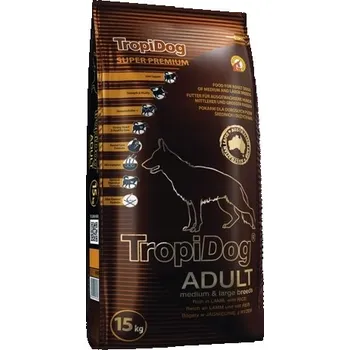 Krmivo pro psa TropiDog Suché krmivo s jehněčím masem 15 kg