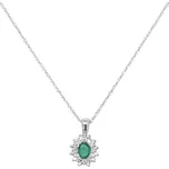 Smaragdový přívěsek s diamanty z bílého zlata 2050410