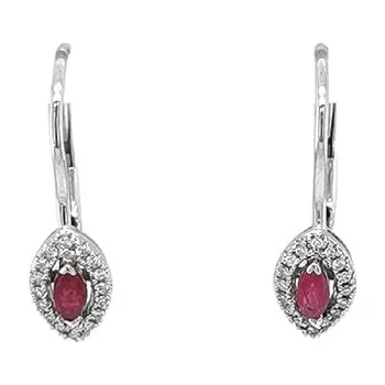Náušnice Rubínové náušnice s diamanty z bílého zlata 2020590